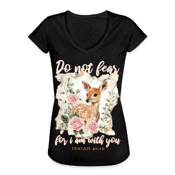 Reh Bibelvers Christlich - Frauen Vintage T-Shirt - Schwarz - Vorne