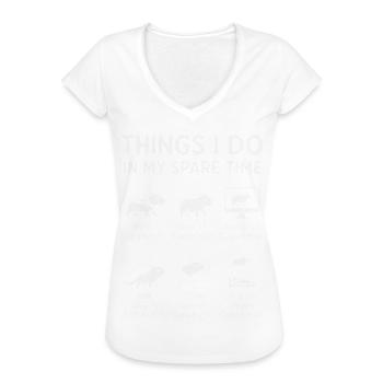 Drôle de capybara : loisir - T-shirt vintage Femme - noir - Devant - Danielle (179cm)