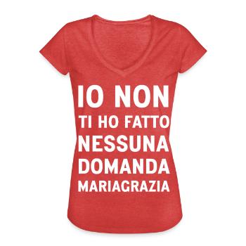 Mariagrazia (Black Version) - Women's Vintage T-Shirt - heather red - Front - Danielle (179cm)