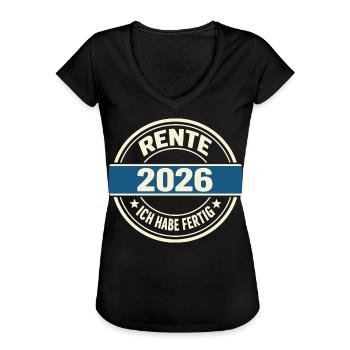 Rentner 2026 Ich Habe Fertig - Süßes Rente Geschen - Frauen Vintage T-Shirt - Schwarz - Vorne