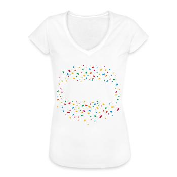 Low Budget Kostüm High Confetti Karneval - Frauen Vintage T-Shirt - Schwarz - Vorne - Danielle (179cm)