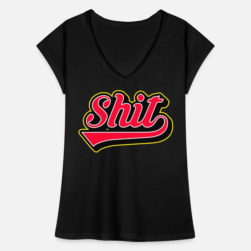 Shit Word Script Logo Frauen Vintage T-Shirt
