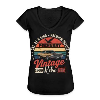 Vintage-Retro-Jubiläumsgeschenk aus dem Februar 1969 - Frauen Vintage T-Shirt - Schwarz - Vorne