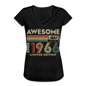 60. Geburtstag Geschenk 1966 Jahrgang Retro - Frauen Vintage T-Shirt - Schwarz - Vorne