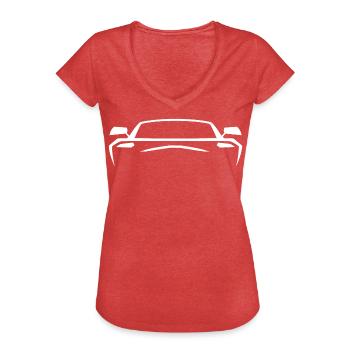 Faster Sports White Car Print - Women's Vintage T-Shirt - heather red - Front - Danielle (179cm)