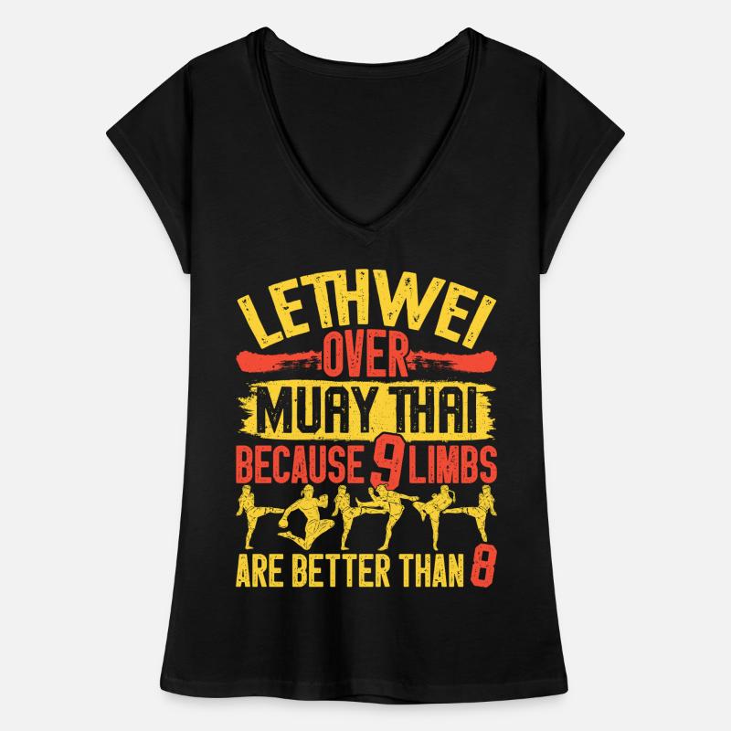 Instructeur de Lethwei Art des 9 membres Boxe birmane T-shirt vintage Femme