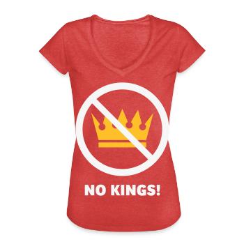 No Kings! (Protest Design / NEG 2C) - Women's Vintage T-Shirt - heather red - Front - Danielle (179cm)