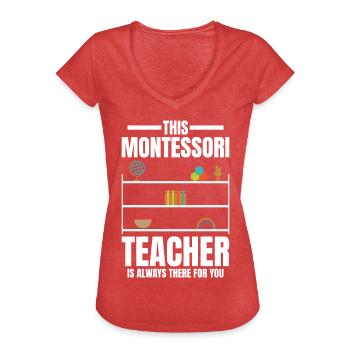 Montessori-Methode der Wertschätzungswoche der Schularbeiter - Frauen Vintage T-Shirt - Rot meliert - Vorne - Danielle (179cm)