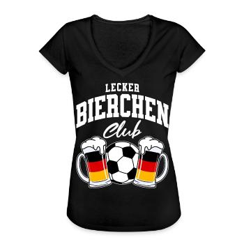 Lecker Bierchen Club - Fußball Deutschland - Frauen Vintage T-Shirt - Schwarz - Vorne - Danielle (179cm)
