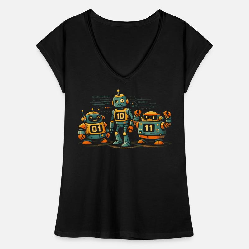 Robots Geek Code Binaire Informatique IT T-shirt vintage Femme