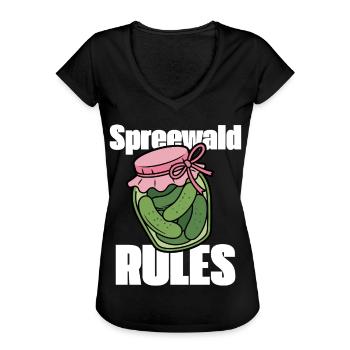 Spreewald Gurken im Einmachglas mit Schleife - Frauen Vintage T-Shirt - Schwarz - Vorne