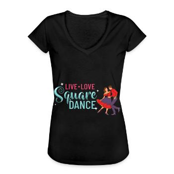 Square Dance Musik Caller Volkstanz Tänzer Usa - Frauen Vintage T-Shirt - Schwarz - Vorne - Danielle (179cm)