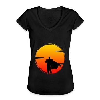 Superheld Superkraft unsichtbar Geschenk - Frauen Vintage T-Shirt - Schwarz - Vorne - Danielle (179cm)