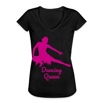 Danse tournoi Danse de société Danse latine - T-shirt vintage Femme - noir - Devant - Danielle (179cm)