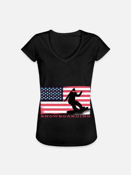 Snowboard Snowboard Snowboard Snowboard Vacances - T-shirt vintage Femme - noir