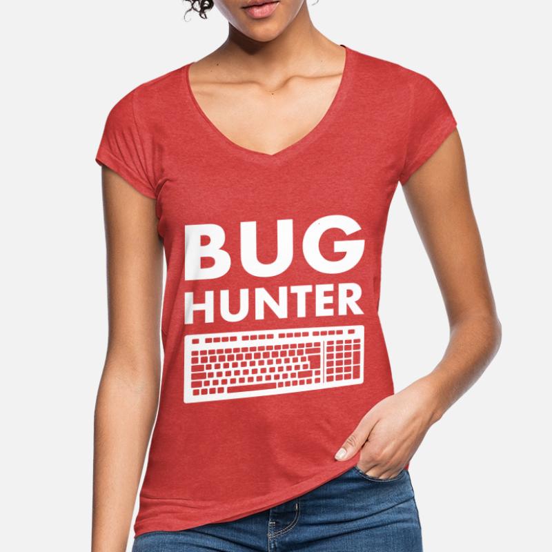 Programmierer Hacker Informatiker Bug Hunter Frauen Vintage T-Shirt