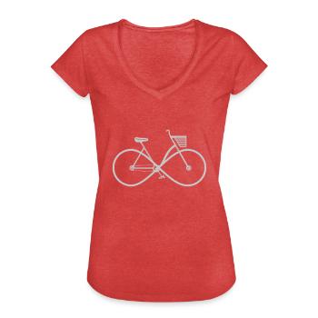 Bicycle for women with basket - Women's Vintage T-Shirt - heather red - Front - Danielle (179cm)