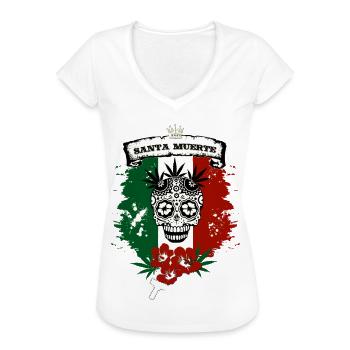 Santa Muerte - Frauen Vintage T-Shirt - Schwarz - Vorne - Danielle (179cm)