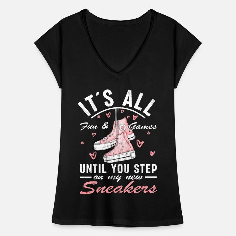 Fan de chaussures « Tu marches sur mes baskets » T-shirt vintage Femme