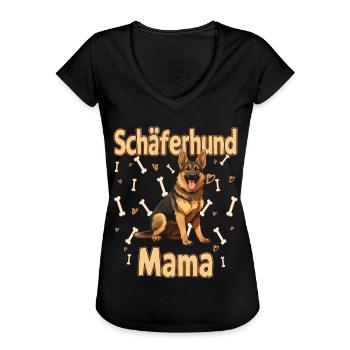 Hunde liebhaber - Hunderasse Schäferhund - - Frauen Vintage T-Shirt - Schwarz - Vorne - Danielle (179cm)