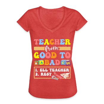 Simulator Cockpit Esports Sim Racing - Frauen Vintage T-Shirt - Rot meliert - Vorne - Danielle (179cm)