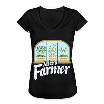 Microgreen Agriculture Gardening - Women's Vintage T-Shirt - black - Front - Danielle (179cm)