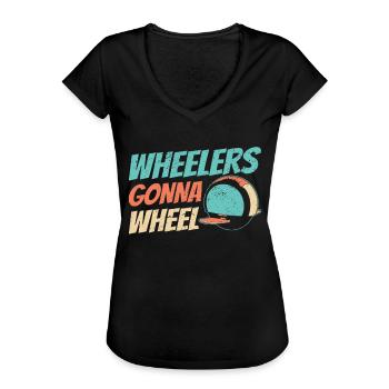 Euc E-unicycle Elektrisches Einrad - Frauen Vintage T-Shirt - Schwarz - Vorne - Danielle (179cm)