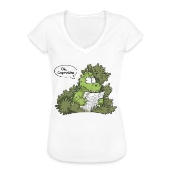 L’humour des dinosaures de la paléontologie - T-shirt vintage Femme - noir - Devant - Danielle (179cm)