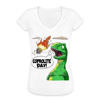L’humour des dinosaures de la paléontologie - T-shirt vintage Femme - noir - Devant - Danielle (179cm)
