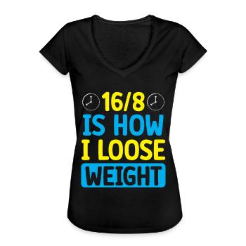 Intermittent fasting Weight loss - Women's Vintage T-Shirt - black - Front - Danielle (179cm)