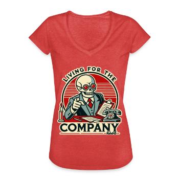 Office life for the company, working until death - Women's Vintage T-Shirt - heather red - Front - Danielle (179cm)