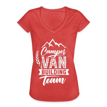 Campervan construire voiture de camping-car de l’équipe - T-shirt vintage Femme - rouge chiné - Devant - Danielle (179cm)