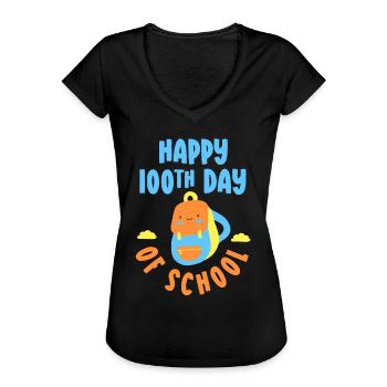 Alles Gute Zum 100 Schultag Team 100 Tage Süß - Frauen Vintage T-Shirt - Schwarz - Vorne - Danielle (179cm)