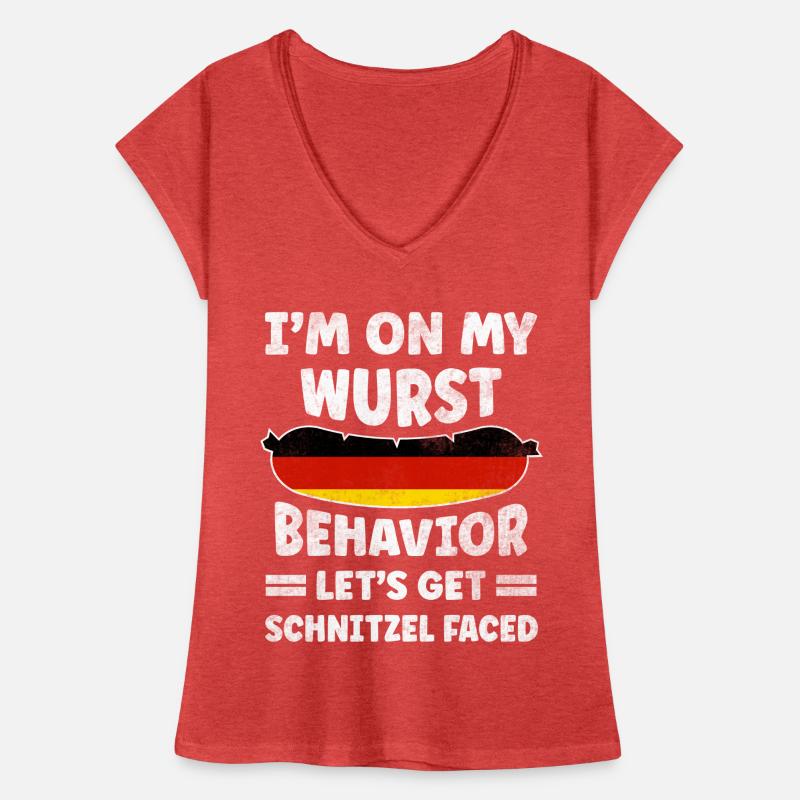 On My Wurst Behavior Schnitzel Faced Women's Vintage T-Shirt