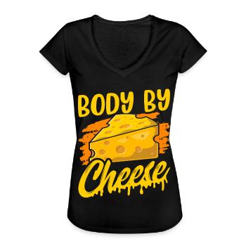 Körper Von Käse Sprüche Liebe Liebhaber Süß - Frauen Vintage T-Shirt - Schwarz - Vorne - Danielle (179cm)
