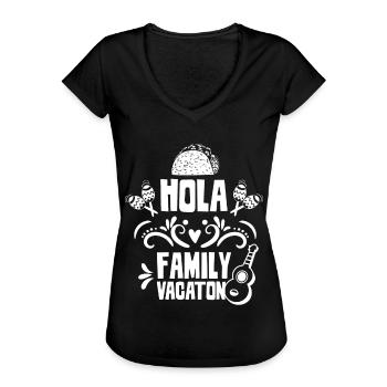 Hola Familie Vakantie Familie Familie vakantie - Vrouwen Vintage T-shirt - zwart - Voor