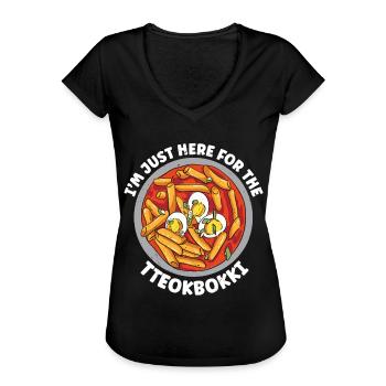 Tteokbokki Koreanisches Essen - Frauen Vintage T-Shirt - Schwarz - Vorne - Danielle (179cm)