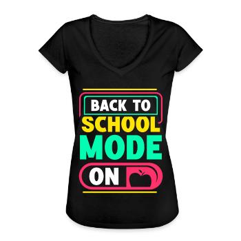Mode de retour à l’école A Enseignant Début de l’école - T-shirt vintage Femme - noir - Devant - Danielle (179cm)