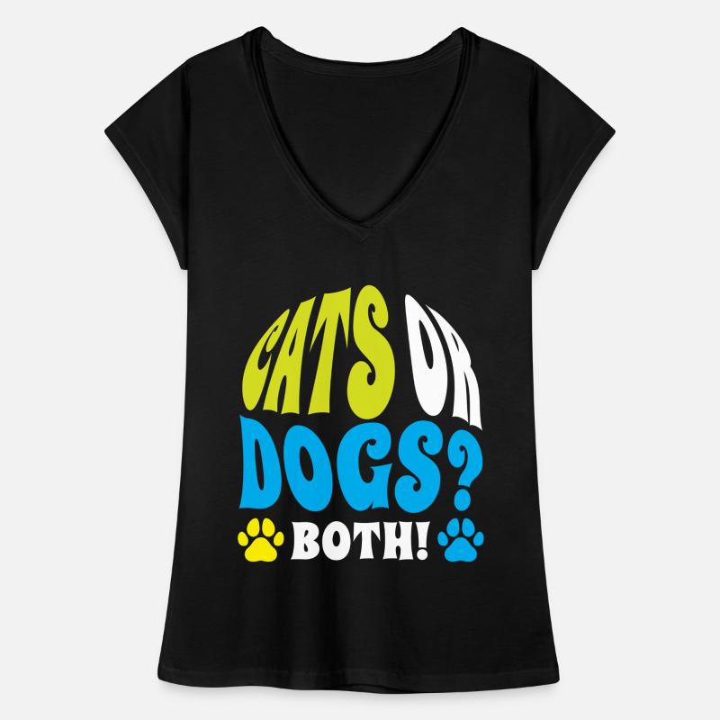 Katzen Oder Hunde Beide Liebhaber Katze Hund Frauen Vintage T-Shirt