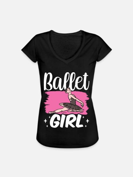 Ballettmädchen Ballerina Ballett Balletttänzer - Frauen Vintage T-Shirt - Schwarz