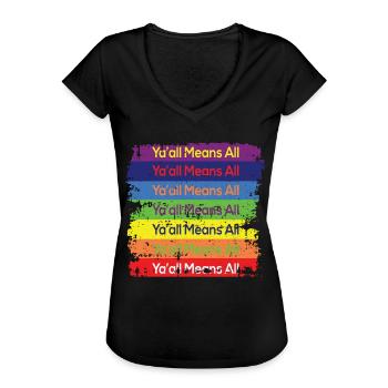 Regenbogen Farben alle heißt alle - Frauen Vintage T-Shirt - Schwarz - Vorne