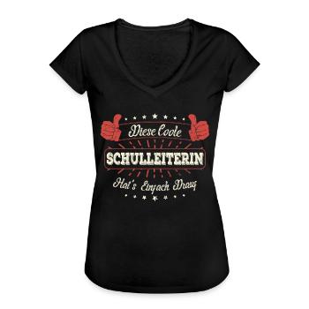 Diese Coole Schulleiterin Geschenk Kollegen Spruch - Frauen Vintage T-Shirt - Schwarz - Vorne - Danielle (179cm)