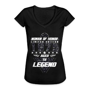 Femme d’honneur Anniversaire 1975 Cadeau de camouflage - T-shirt vintage Femme - noir - Devant