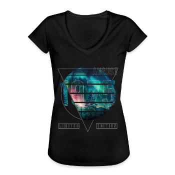 Édition limitée 1975 Août Anniversaire Northern Lights - T-shirt vintage Femme - noir - Devant - Danielle (179cm)