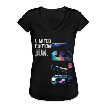 Limited Edition 1976 Juni Geburtstag Nordlichter - Frauen Vintage T-Shirt - Schwarz - Vorne