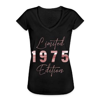 Minimalist Limited 1975 Edition Geburtstag Pastel - Frauen Vintage T-Shirt - Schwarz - Vorne