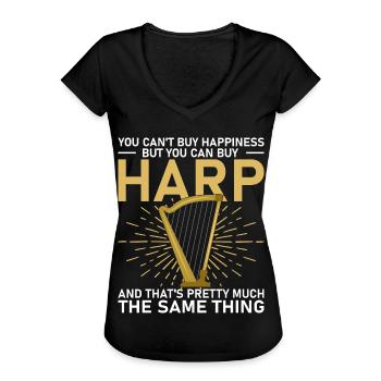 Harfe Musiker Harfenspielerin - Frauen Vintage T-Shirt - Schwarz - Vorne - Danielle (179cm)