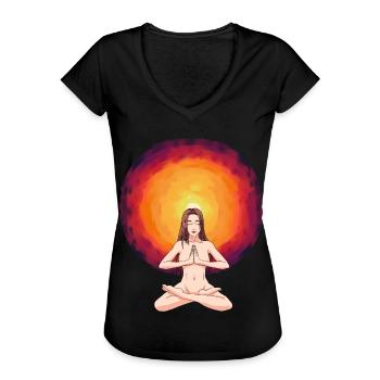Chaman Hypnose Vision Hallucination Illumination - T-shirt vintage Femme - noir - Devant - Danielle (179cm)