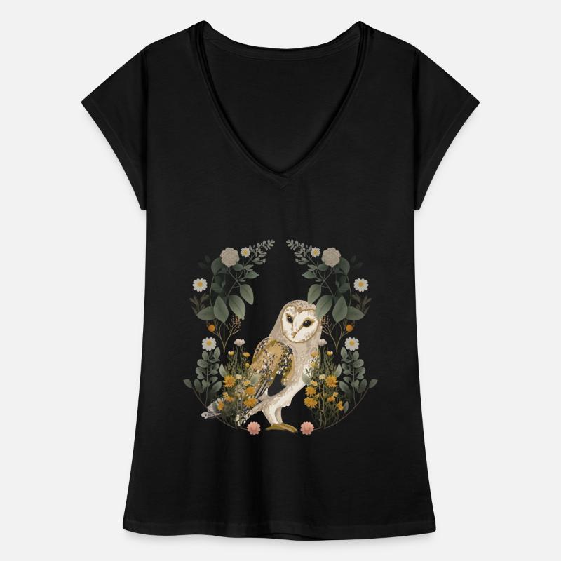 Eulen Eule Blumen Frühling Frauen Vintage T-Shirt
