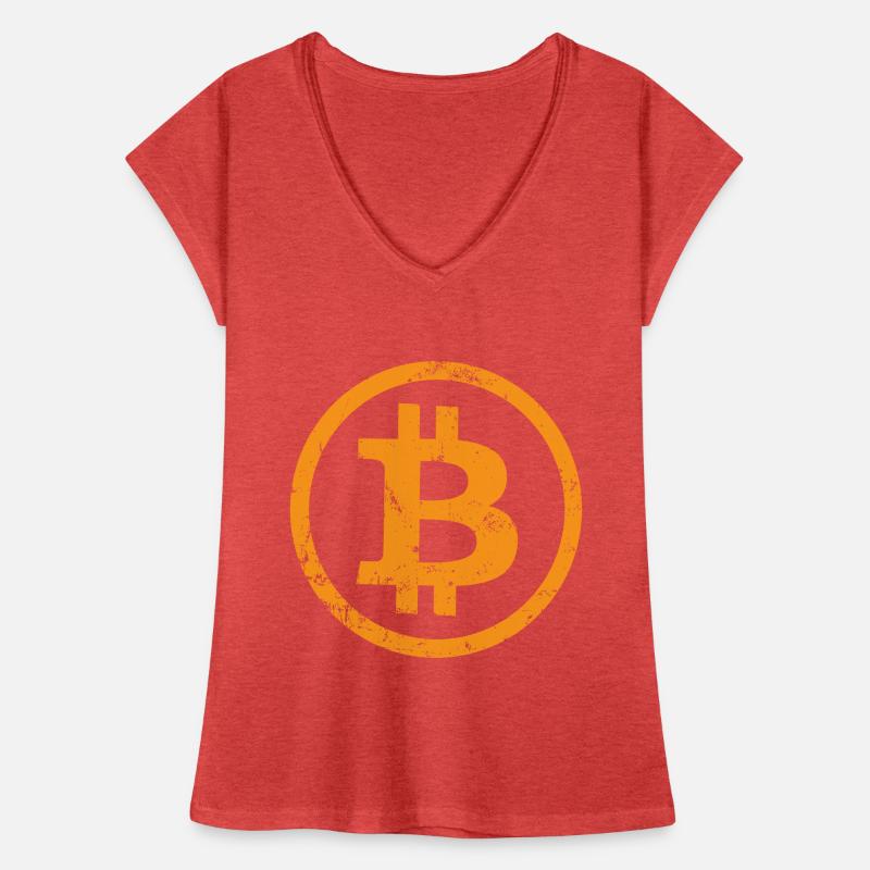 Bitcoin Button cryptocurrencies Bitcoins Women's Vintage T-Shirt